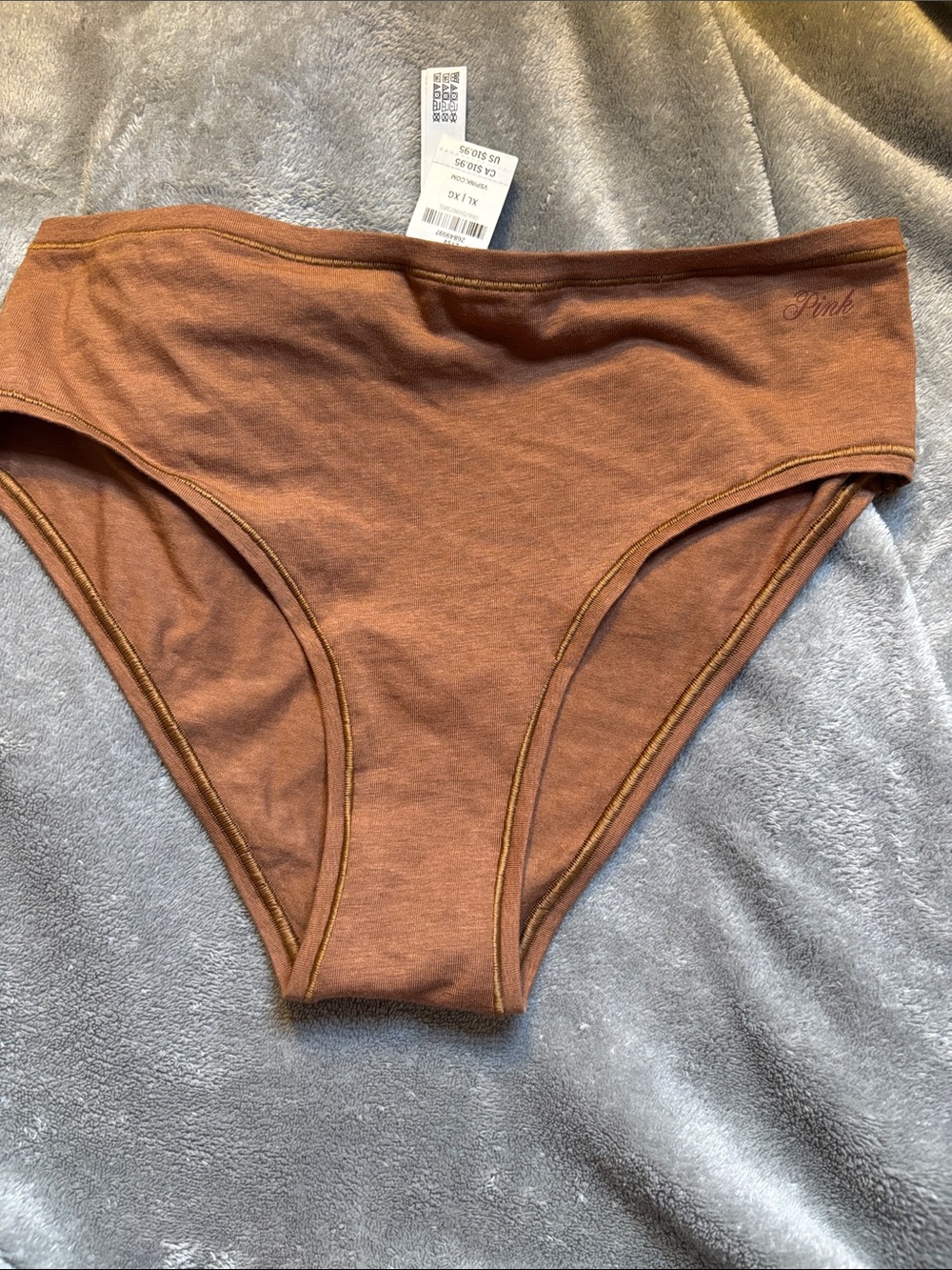 PINK Victoria's Secret Brown Cotton Bikini Briefs